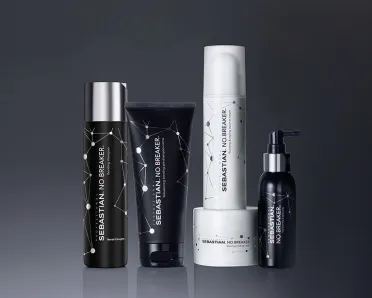The NoBreaker range from Sebastian Professional against a black and white gradient background